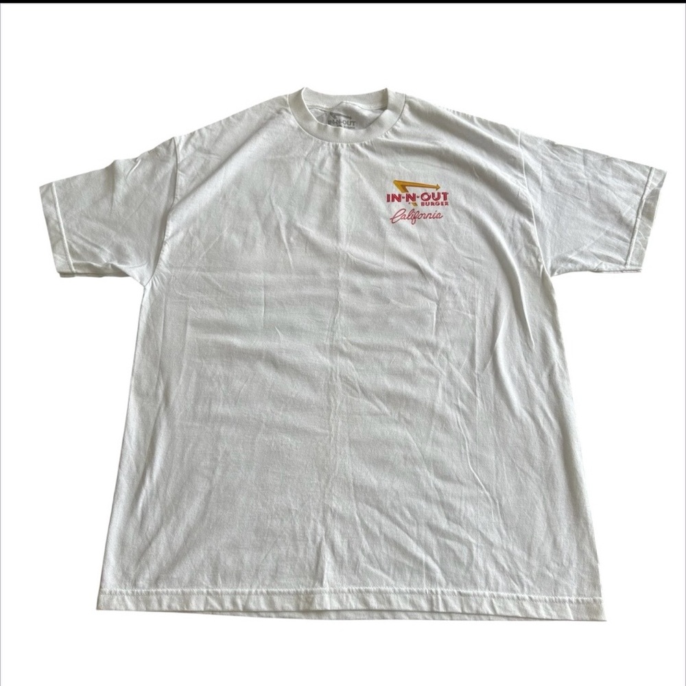 2012‎ In N Out Burger Classic Cars Art T-shirt in White Size XL 100% Cotton